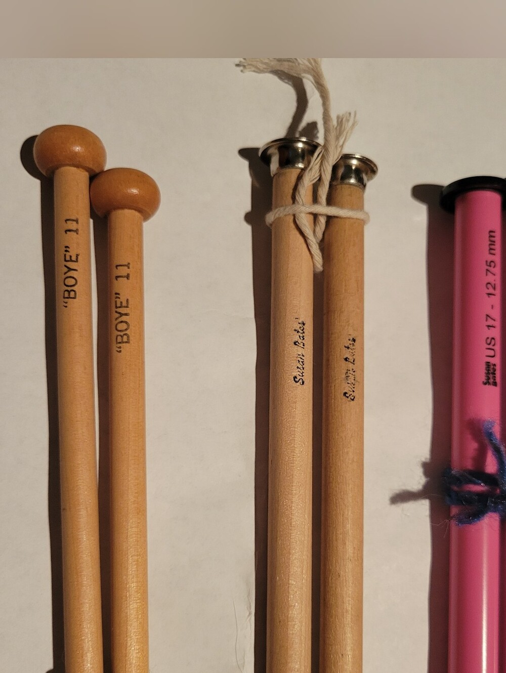 Vintage Knitting Needles Destash Lot - Boye Wood 11, Susan Bates 15 Wood & US 17
